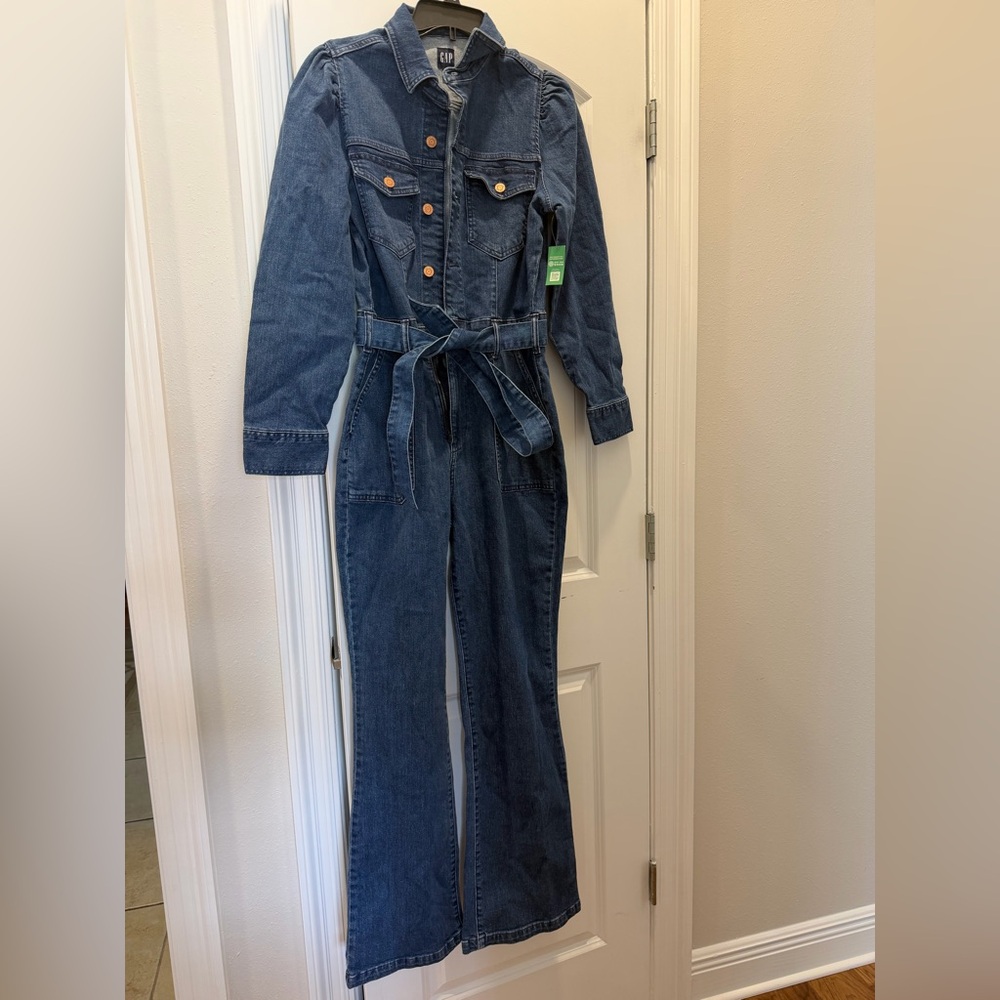 GAP Dark Blue Denim Jumpsuit with Belt